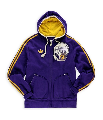 Adidas Mens Lakers Fleece Full Zip Hoodie Sweatshirt alalkh S