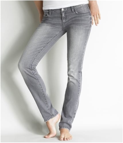 Aeropostale Womens Low Rise Slim Gray Wash Skinny Fit Jeans blackgray 0x32