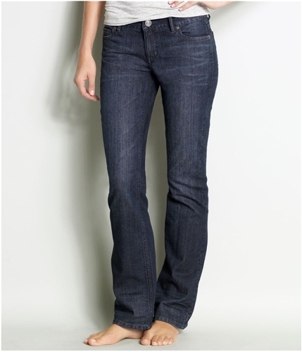 Aeropostale Womens Jewels Low Slim Boot Cut Jeans dark 9/10x32