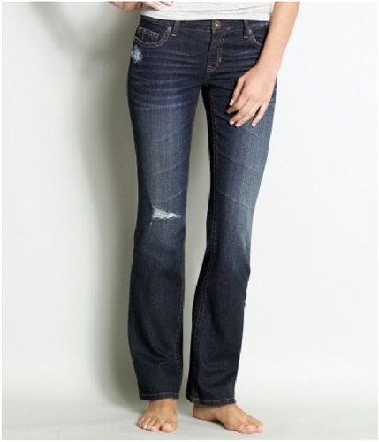 Aeropostale Womens Low Slim Boot Cut Jeans dark 1/2x32
