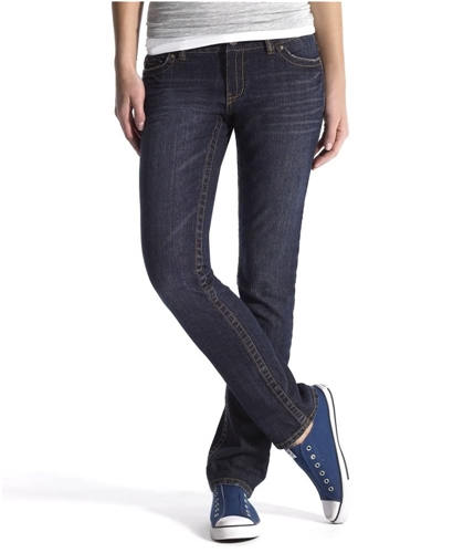 Aeropostale Womens Low Rise Slim Skinny Fit Jeans dark 3/4x30