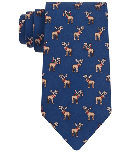 Tommy Hilfiger Mens Moose Print Self-tied Necktie darkblue One Size