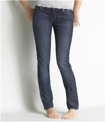 Aeropostale Womens Curvy Skinny Fit Jeans dark 1/2x30