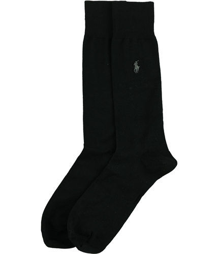Ralph Lauren Mens Flat Knit Midweight Socks black 10-13