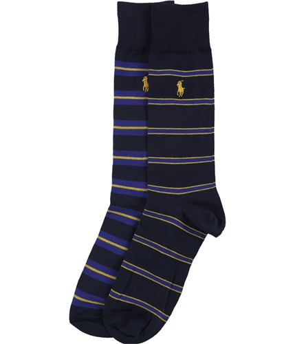Ralph Lauren Mens 2 Pack Striped Dress Socks darkblue 10-13