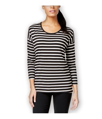 Style&co. Womens Striped Graphic T-Shirt whiteblack PXL