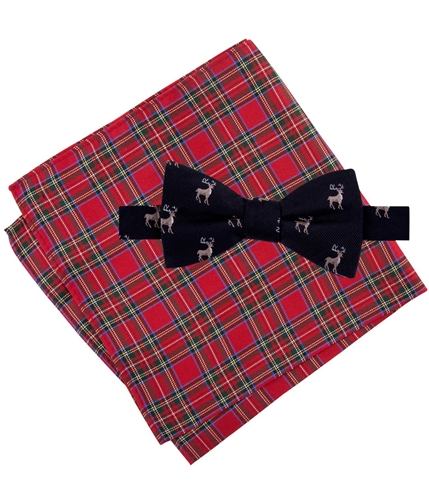 Tommy Hilfiger Mens Reindeer Silk Self-tied Bow Tie 001 One Size