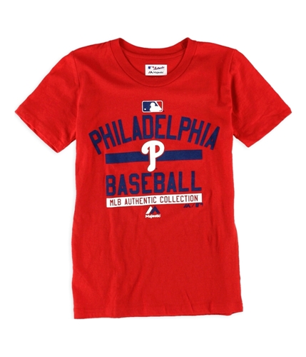 Majestic Boys Philadelphia Phillies Team Property Graphic T-Shirt philliesred L