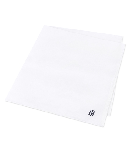 Tommy Hilfiger Mens Logo Pocket Square white One Size