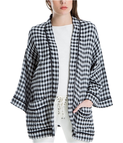 Max Studio London Womens Kimono Wrap Jacket black S