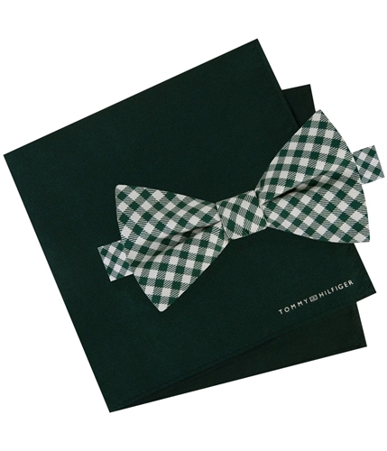 Tommy Hilfiger Mens Gingham Self-tied Bow Tie 001 One Size