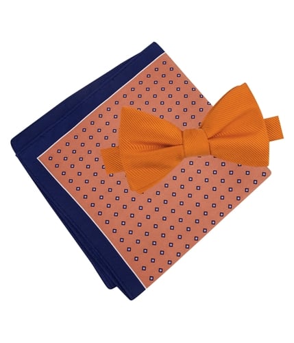 Tommy Hilfiger Mens Solid Micro-Neat Neck Tie Set orange Short