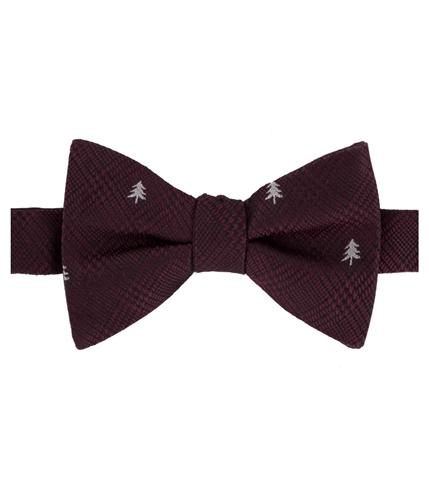 Tommy Hilfiger Mens Glen Plaid Tree Self-tied Bow Tie darkred One Size