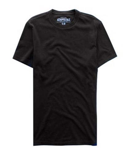 Aeropostale Mens Plain Solid Sleeve Graphic T-Shirt black L