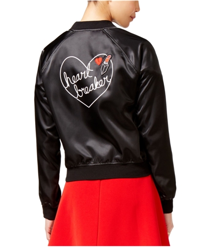 Material Girl Womens Heart Breaker Bomber Jacket caviarblack XS