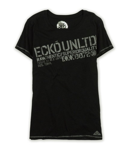 Ecko Unltd. Womens Half Core Glitter Graphic T-Shirt black S