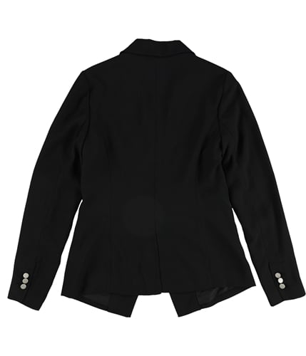 bar III Womens Notched Collar One Button Blazer Jacket deepblack S