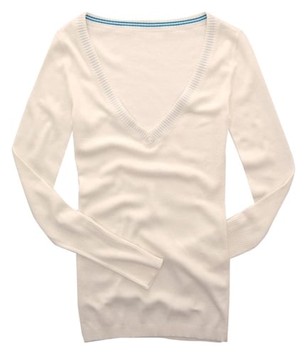 Aeropostale Womens V-neck Long Knit Sweater floralwhite XL
