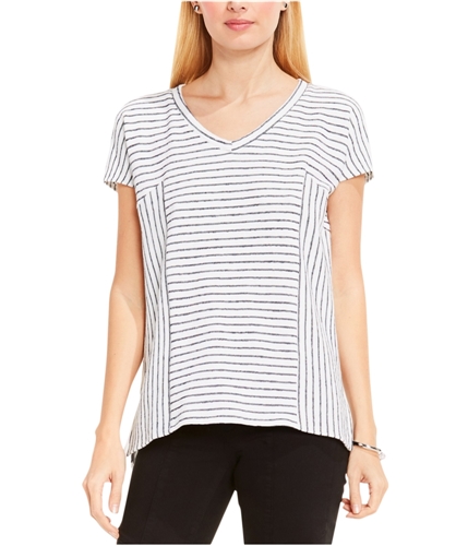 Vince Camuto Womens Directional Stripe Pullover Blouse ultrawhite L
