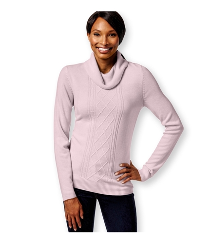 Karen Scott Womens Cable Knit Mock Pullover Sweater pinkice XL