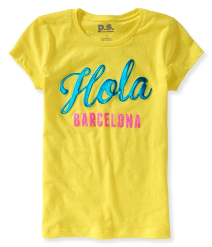 Aeropostale Girls Hola Barcelona Graphic T-Shirt 755 S