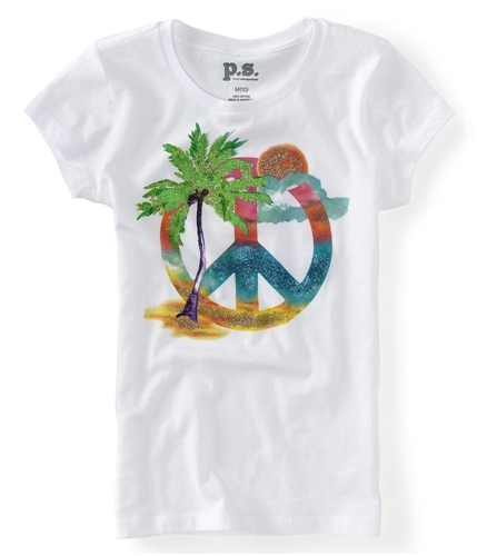 Aeropostale Girls Island Peace Graphic T-Shirt 102 4