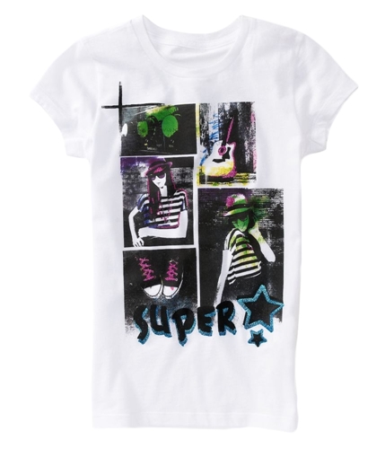 Aeropostale Girls Glitter Super Star Graphic T-Shirt 102 4