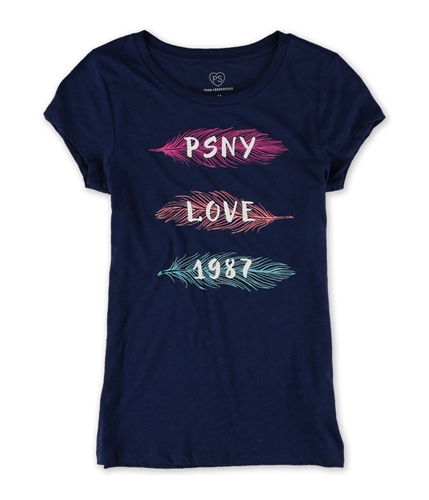 Aeropostale Girls Glitter Feathers Graphic T-Shirt 406 6