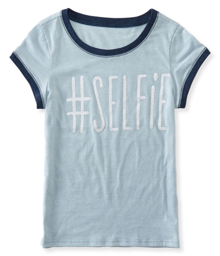 Aeropostale Girls Glitter Selfie Embellished T-Shirt 473 6