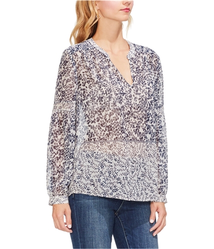 Vince Camuto Womens Tranquil Petals Pullover Blouse ivory S
