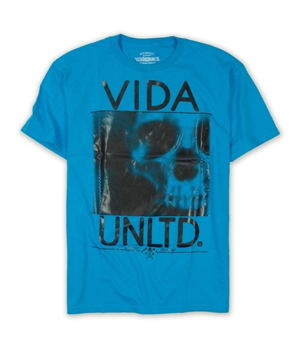 Ecko Unltd. Mens Neon Vida Skull Vinyl Graphic T-Shirt deepturqse XS