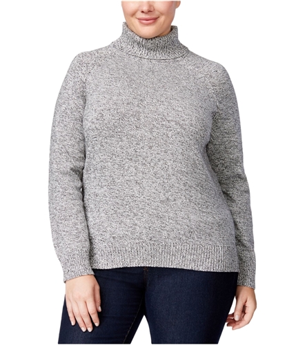 Karen Scott Womens Marled Turtleneck Pullover Sweater winterwhtmrl XL