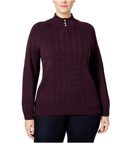 Karen Scott Womens Knit Pullover Sweater prpldynastymrl 1X