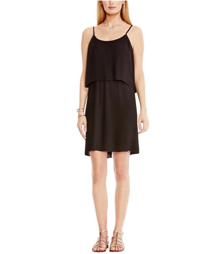 Vince Camuto Womens Pleated Shift Dress richblack L