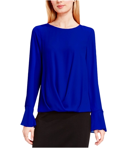 Vince Camuto Womens Hi-Low Pullover Blouse anchorblue XL