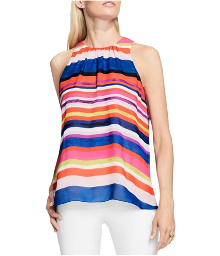 Vince Camuto Womens Stripe Knit Blouse boldcobalt S