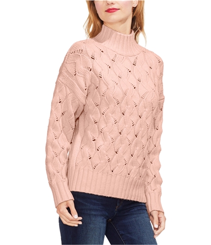 Vince Camuto Womens Open Knit Pullover Sweater pink M