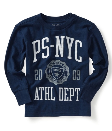 Aeropostale Boys P.s. Ps-nyc Long Sleeve Graphic T-Shirt bluela L