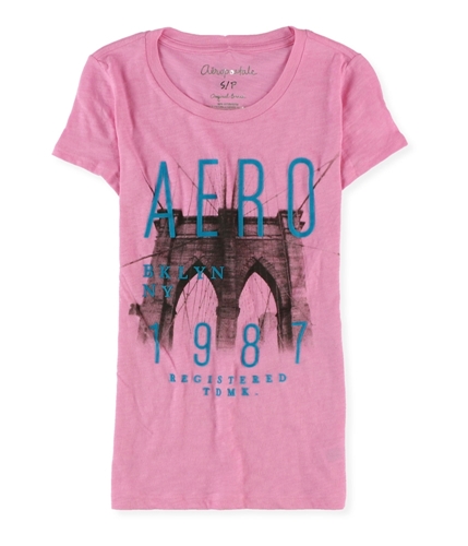Aeropostale Womens Brooklyn Bridge Graphic T-Shirt pink S