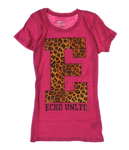 Ecko Unltd. Womens E Cheetah Animal Crew Neck Graphic T-Shirt berry XS