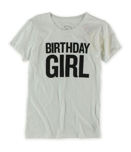 Everydaze My Birthday Womens Girl Graphic T-Shirt white M