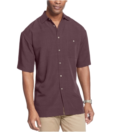 Campia Moda Mens Big & Tall Textured Button Up Shirt berry Big 3X