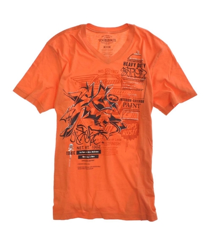 Ecko Unltd. Mens Toxic Fumes T V-neck Graphic T-Shirt orangepop M