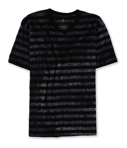 Marc Ecko Mens Striped V Neck Graphic T-Shirt black 2XL