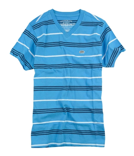 Ecko Unltd. Mens Ss Core Stripe Vneck Embellished T-Shirt brightblue XS