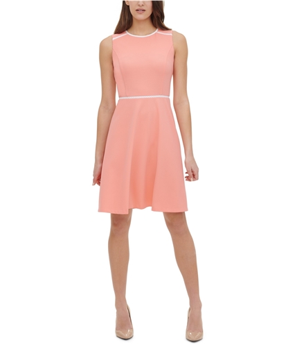 Tommy Hilfiger Womens Crepe Fit & Flare Scuba Dress brghtpink 6