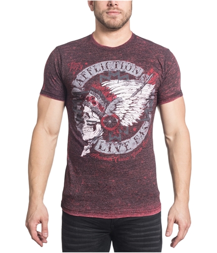 Affliction Clothing Mens Knit Graphic T-Shirt belt M