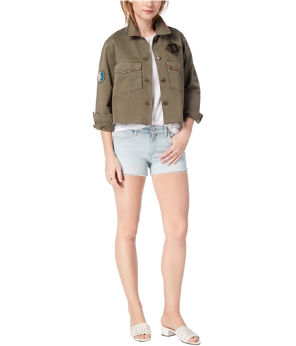 Joe's Womens Military Shirt Jacket darkgreen M