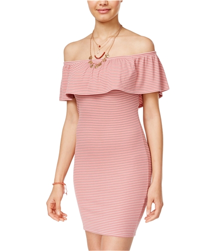 Derek Heart Womens Texture Stripe Bodycon Dress pink L