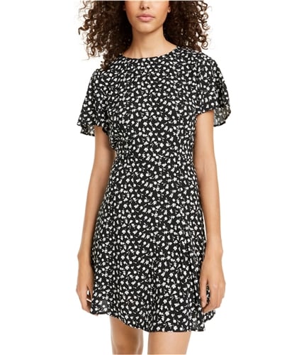 City Studio Womens Floral Flounce Dress black XS